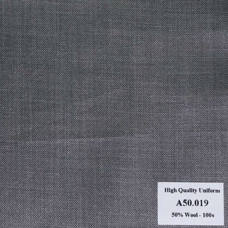 A50.019 Kevinlli V1 - Vải Suit 50% Wool - Xám Trơn